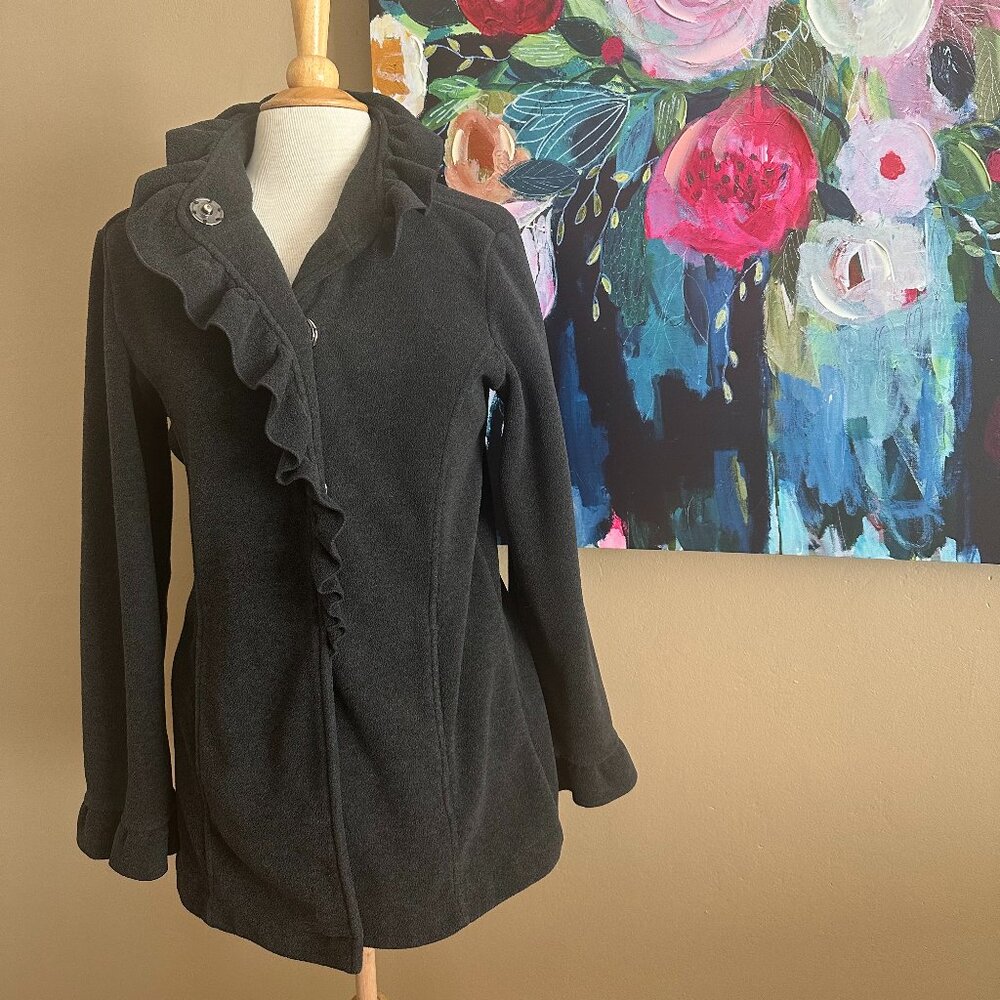 Collection Eivissa Ruffle Jacket Black Anthropologie Style Size S